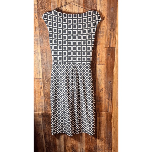 Lauren Ralph Lauren Dress Womens Size 4 Black White Geometric Twist Front - Picture 4 of 6